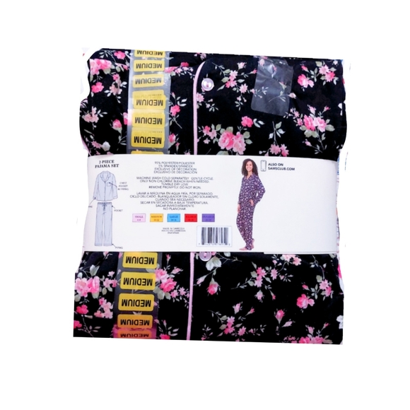 NWT Flora Nikrooz Womens M Long Sleeve Notch Collar 2 Pc PJs - Picture 3 of 4